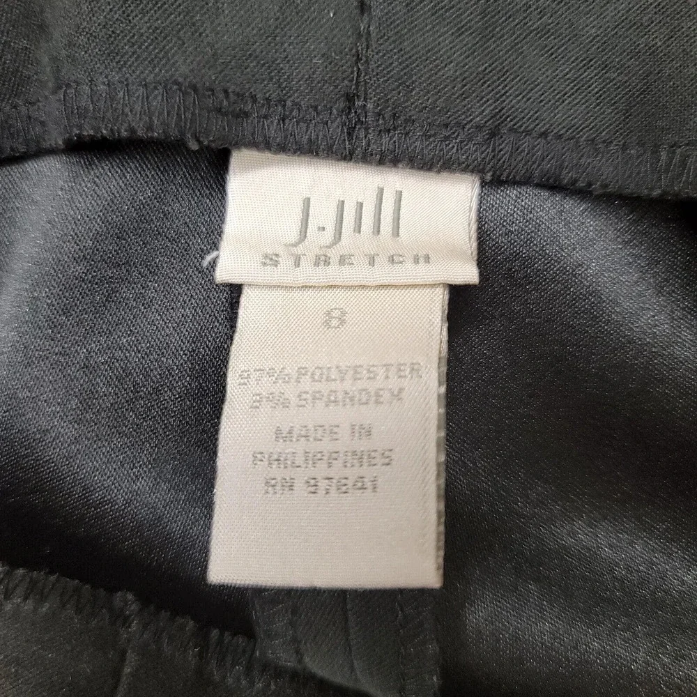 J Jill Pants Womens 8 Black Side Zip Casual Stretch Flat‎ Front Mid Rise